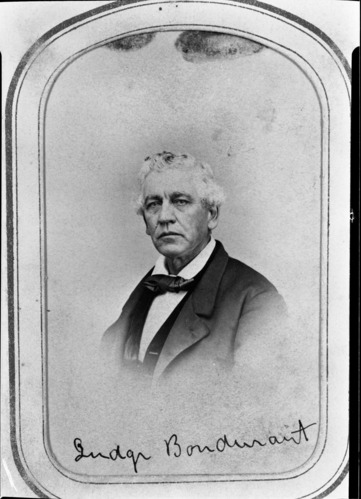 Judge James Bondurant of Mariposa. Copied from the Galen Clark Album of early important people at Museum. copy made by Y. P. & C. Co. for Govt. April 21, 1954.