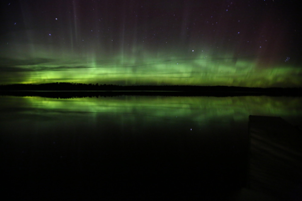 Northern lights over Voyageurs National Park