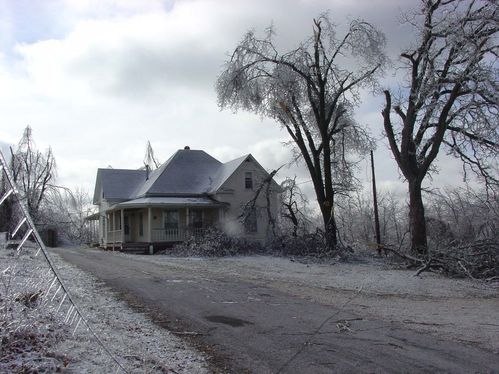 Wilson's Creek National Battlefield Ice Storm, January 2007, Before and During Clean Up