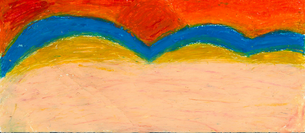 Child's drawing of Sleeping Bear Dunes scene