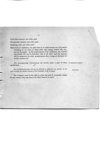 A+007+0055.PA#001--Specification for tunnel and through cut--Bergen Hill, NJ [1873.08] Cover plus 11 pages