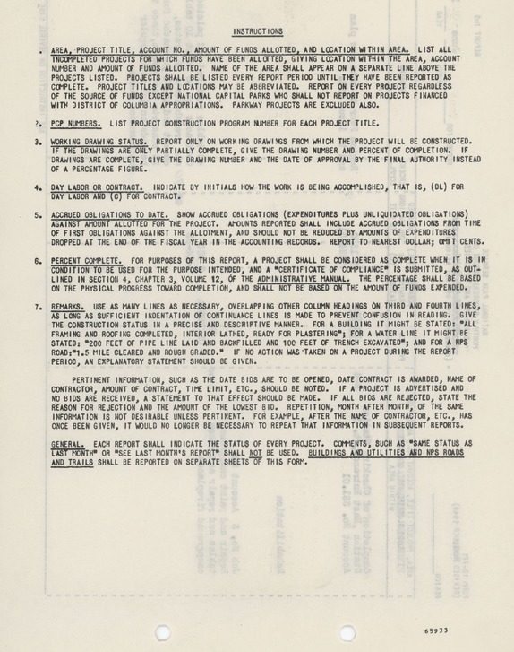 (Reverse) Monthly Progress Report on Physical Improvements or Minor Roads and Trails