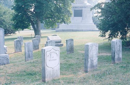 Headstones of soldiers killed at the Battle of Gettysburg, Gettysburg National Cemetery