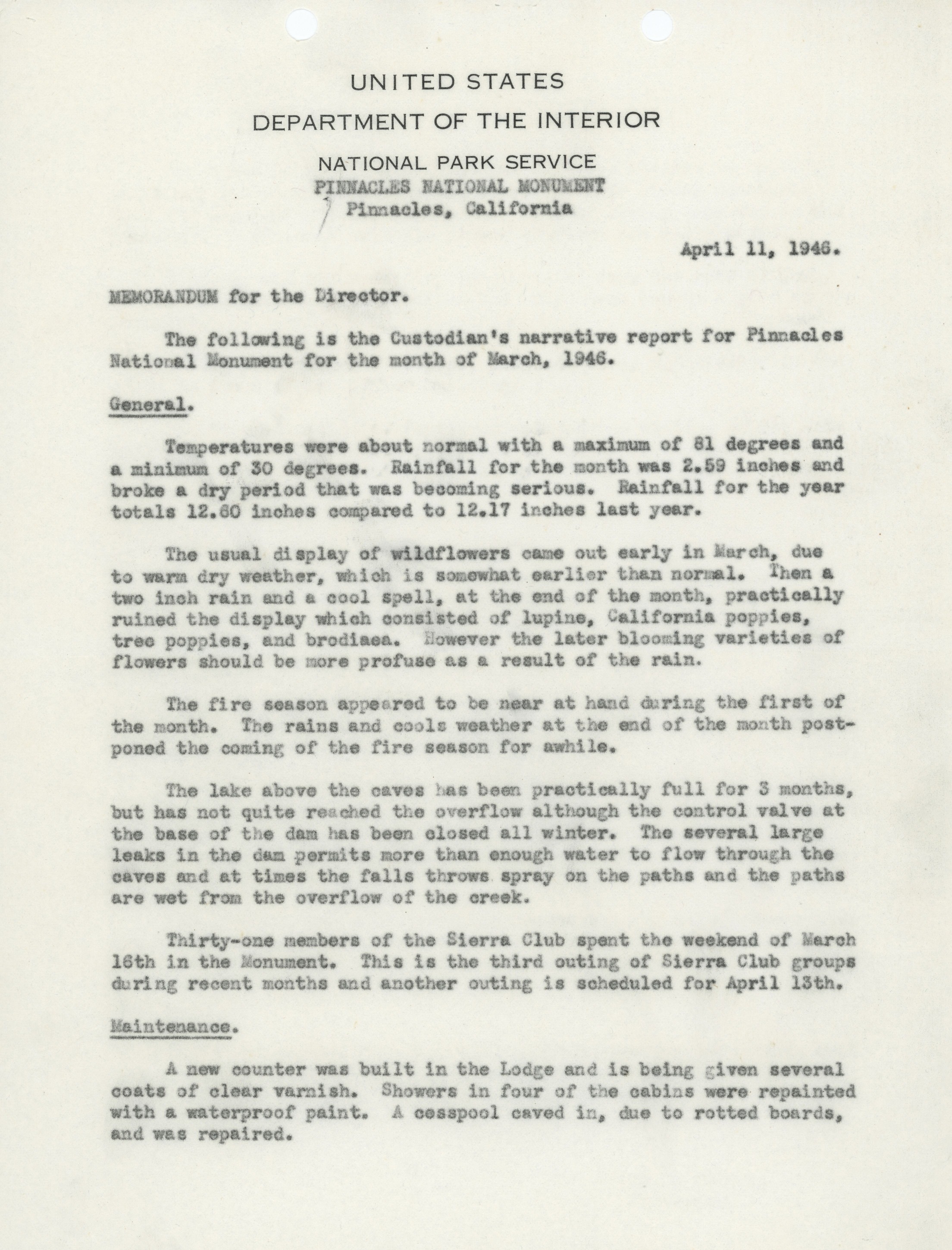 Superintendent's Narrative Report