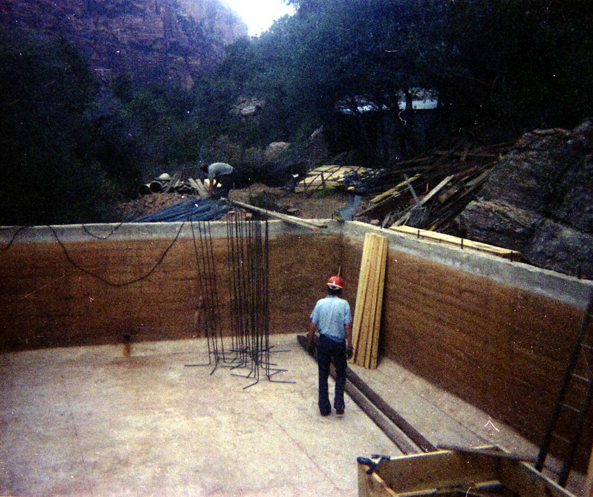 Workers during the construction of the Wiley Spring water vault.