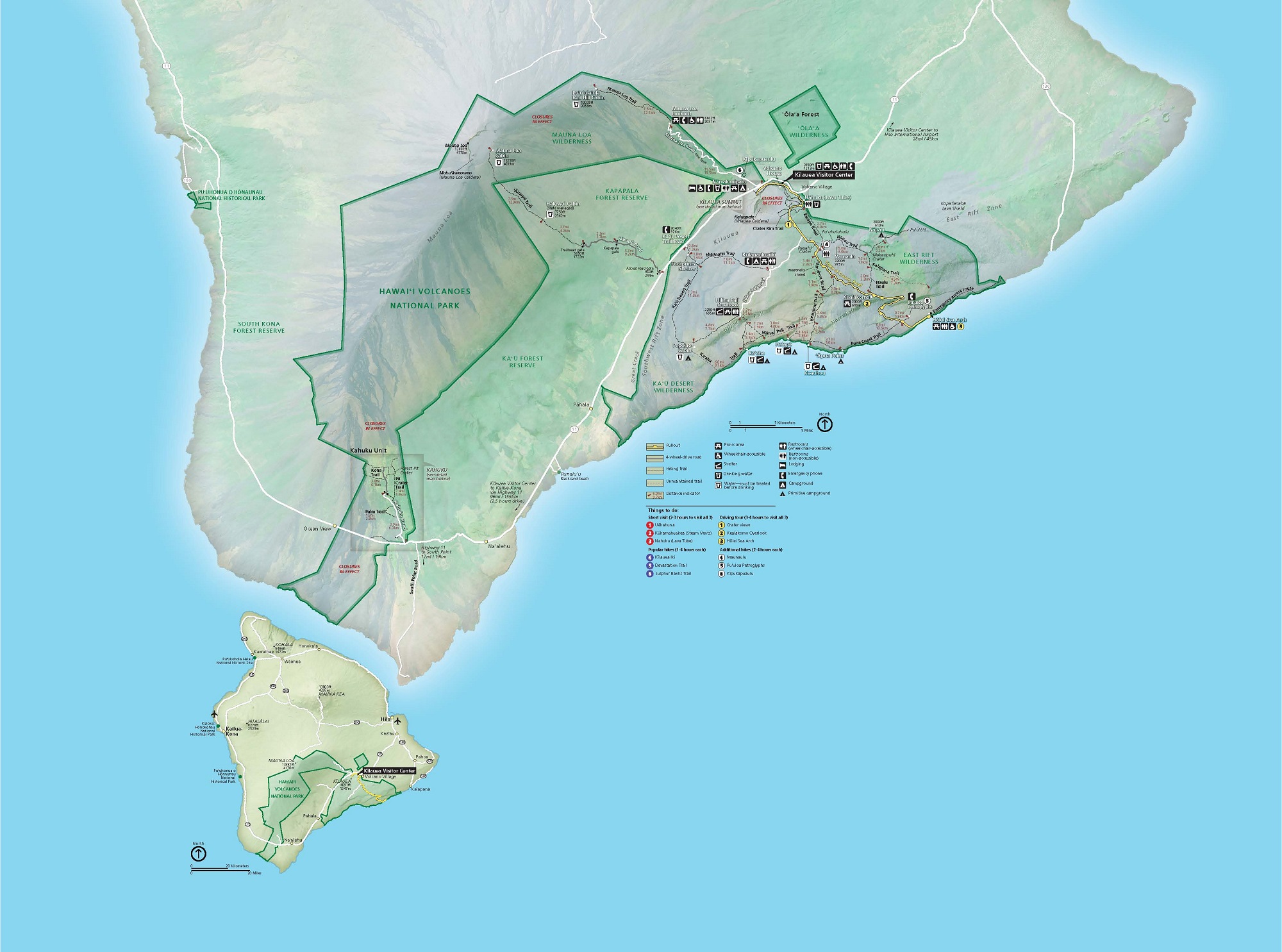 Hawaii Volcanoes National Park Map