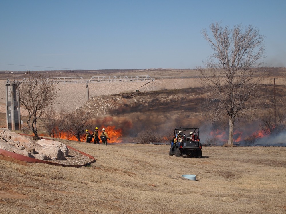 Prescribed fire below Sanford Dam
