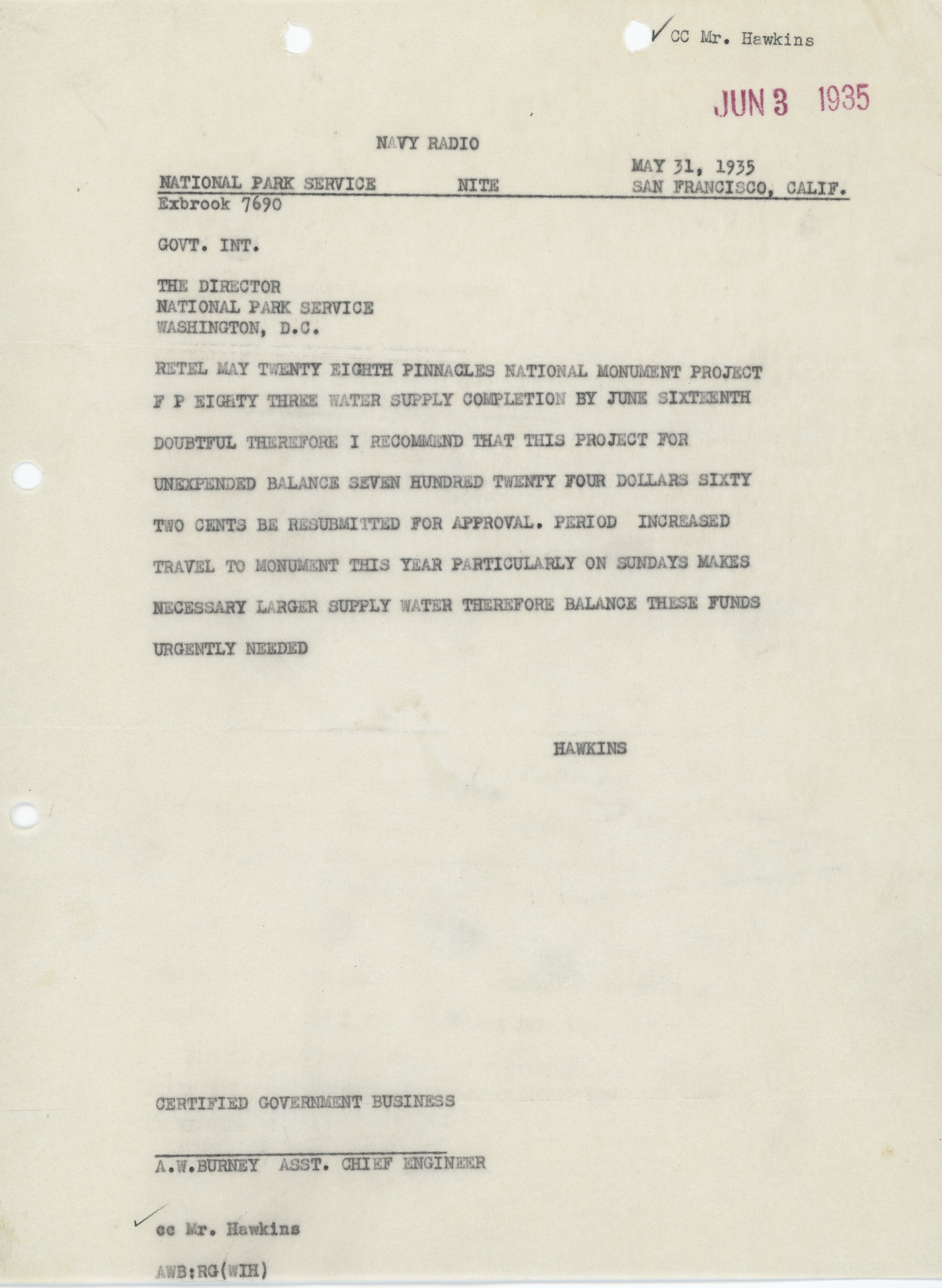 Water Supply System Correspondence