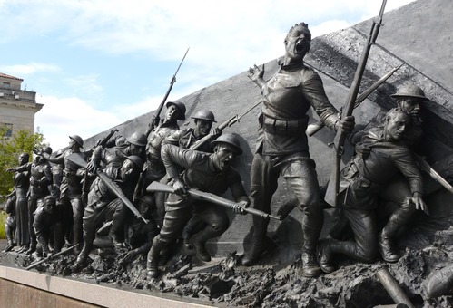 WWI Memorial soldiers journey charge section scream 