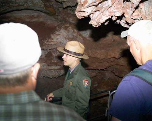 A ranger leads a cave tour in Wind Cave.