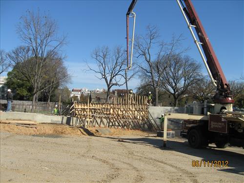 Construction of 17th street levee at National Mall and Memorial Parks during construction 2011 and 2012.