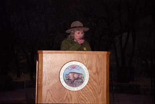 Color Photos of the ceremony surrounding the Olympic Torch passing through Zion.