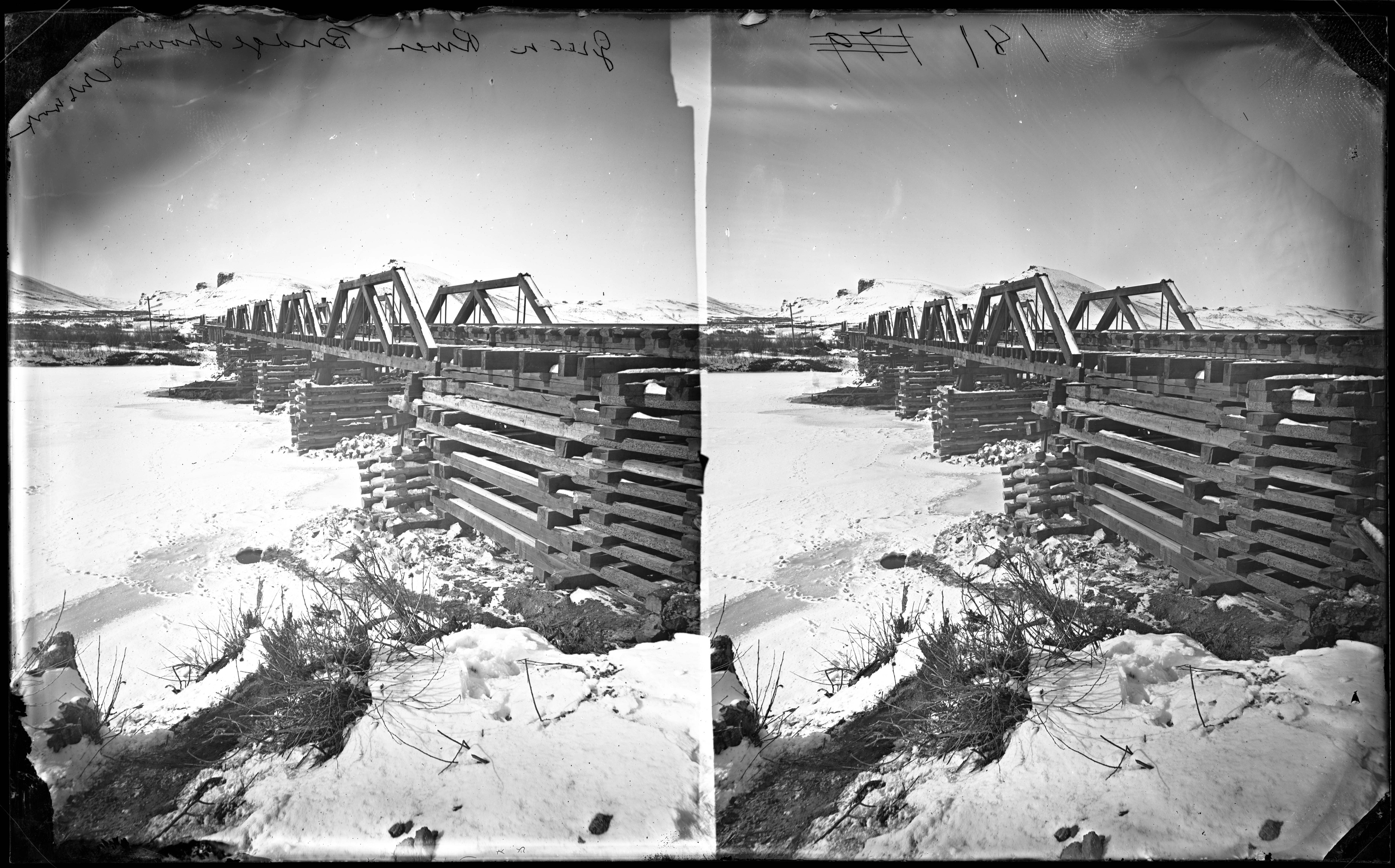 Green River Bridge, Showing Crib Work