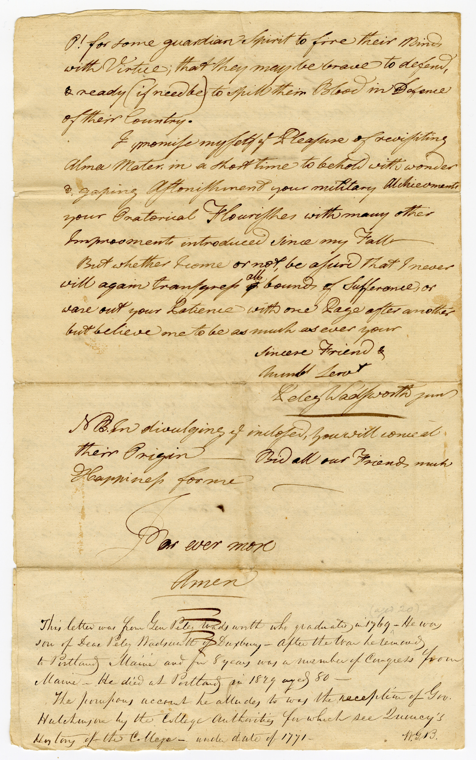 Manuscript letter