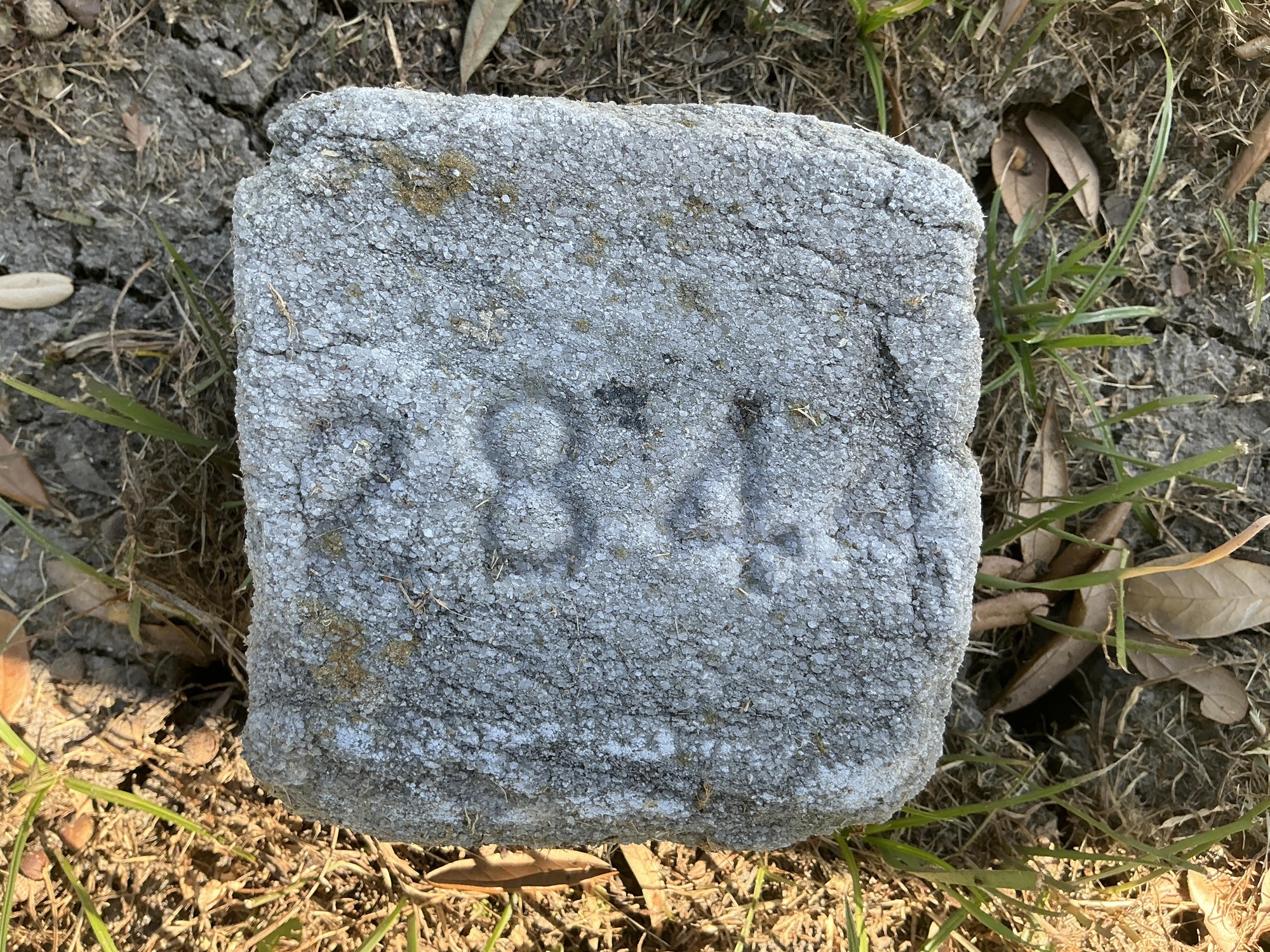 Top of flat marble marker