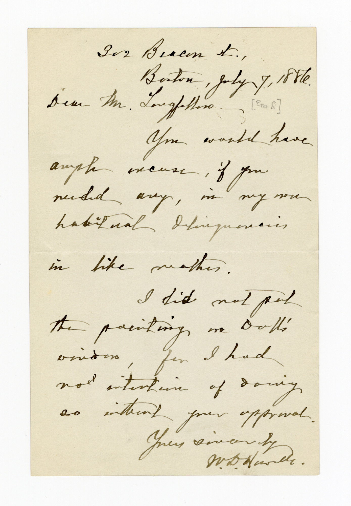 Manuscript letter