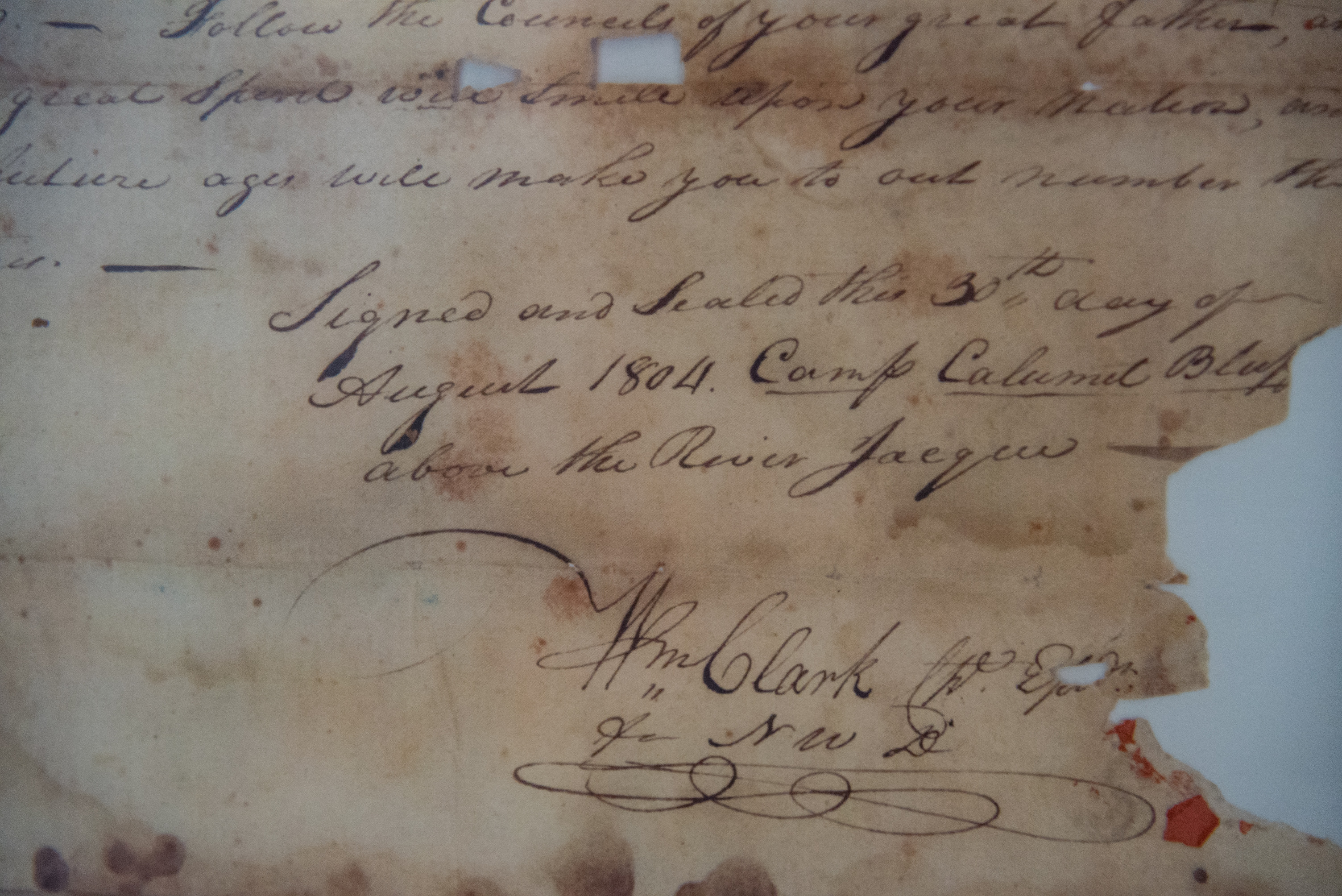 Document dated August 1804 signed by William Clark