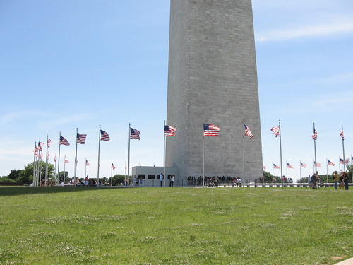 American Flags at the Washington Monument Plaza
