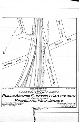 54178.BB--Location of guy wires of the Public Service Electric and Gas Company--Kingsland, NJ