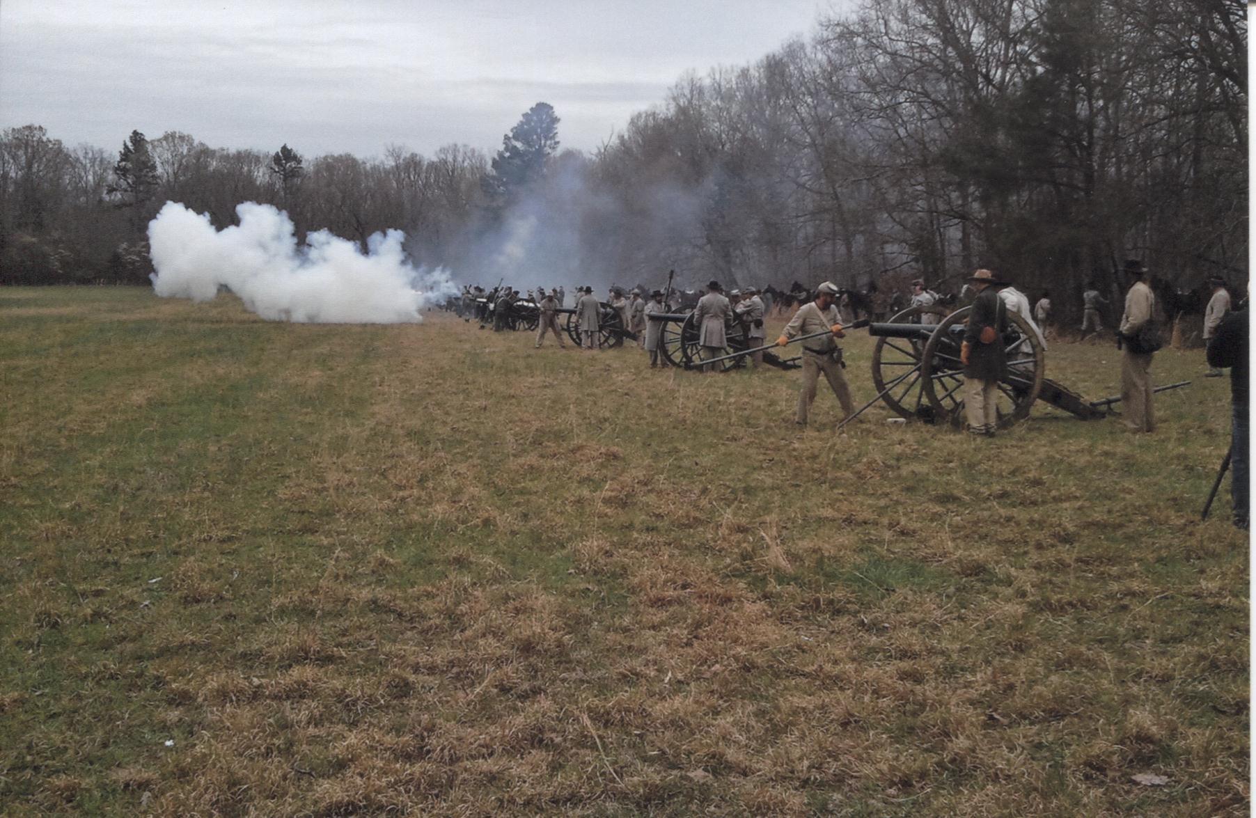 Cannons fire during filming 