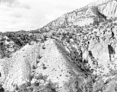 Mancos Shale and Navajo sandstone Long Valley fault, east of Mount Carmel Junction.