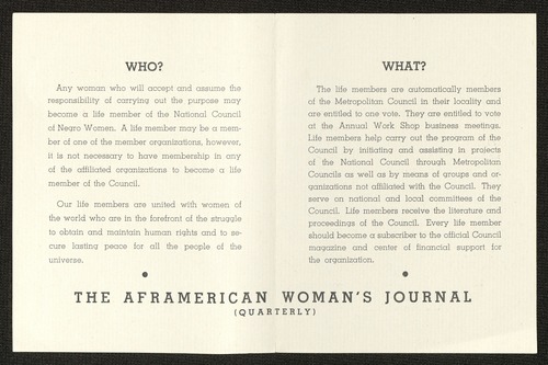 Aframerican Woman's Journal, December 1944