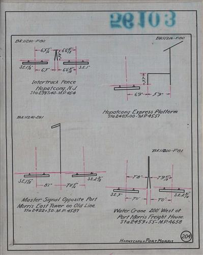 56103.LB--clearance sketches--Structures less than 8 feet from center line of track or less than 22 feet above top of rail [Group 06]