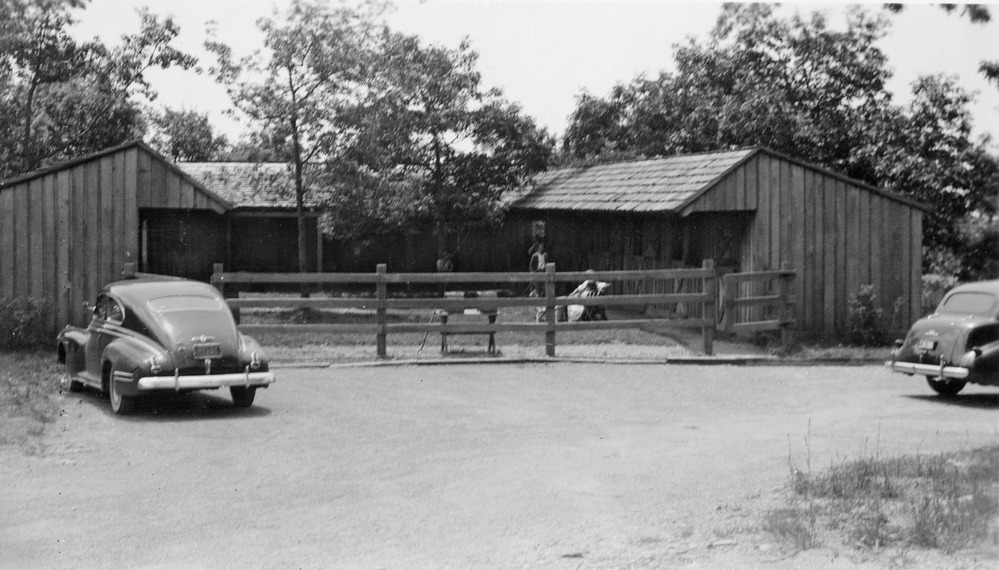 1941 photo of the stables at Skyland