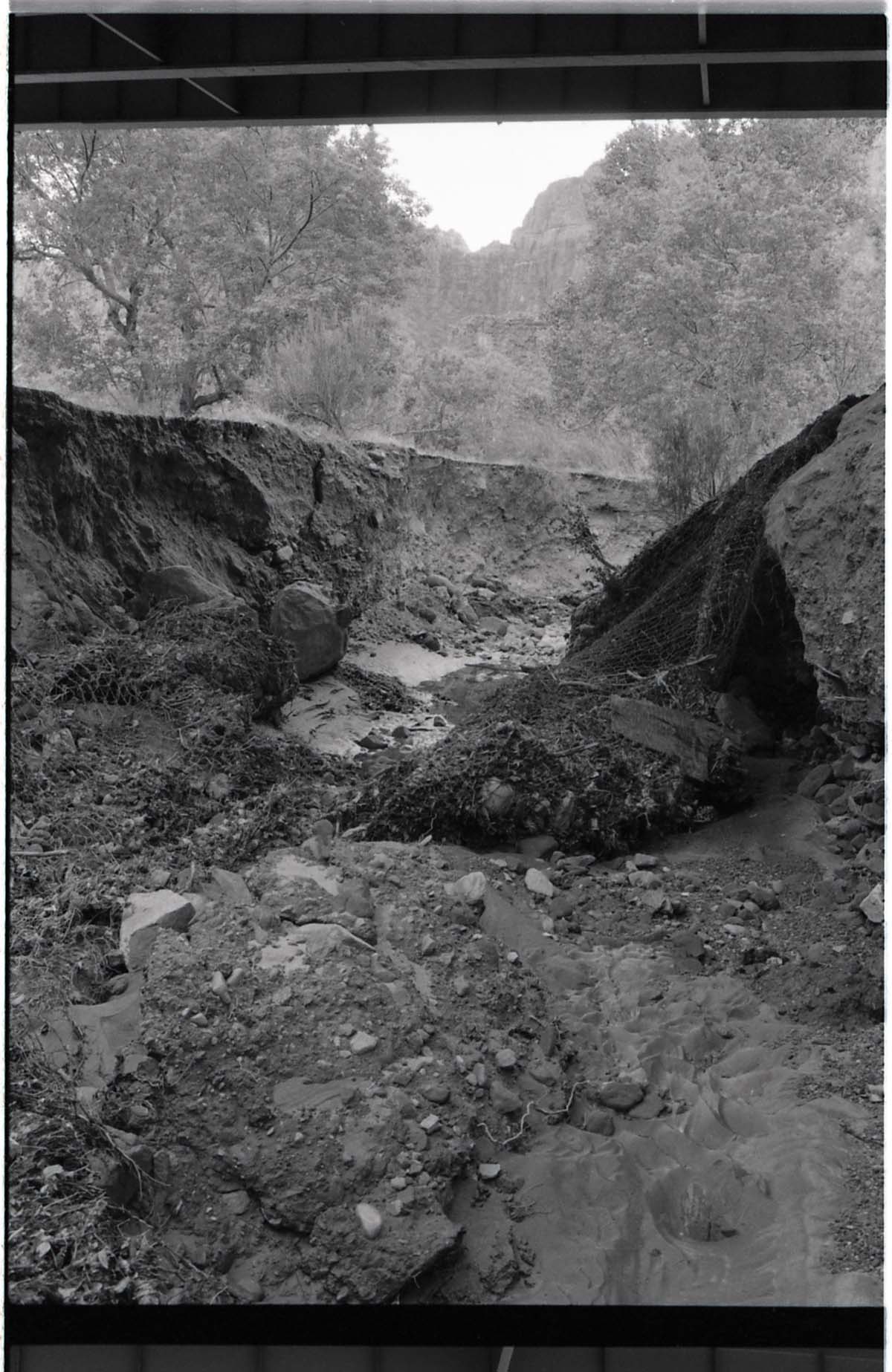 BW Photos of the damage from the Oak Creek flash flood of 1989.