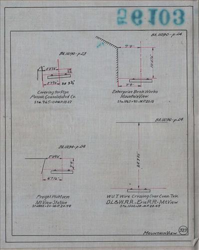 56103.LB--clearance sketches--Structures less than 8 feet from center line of track or less than 22 feet above top of rail [Group 09]