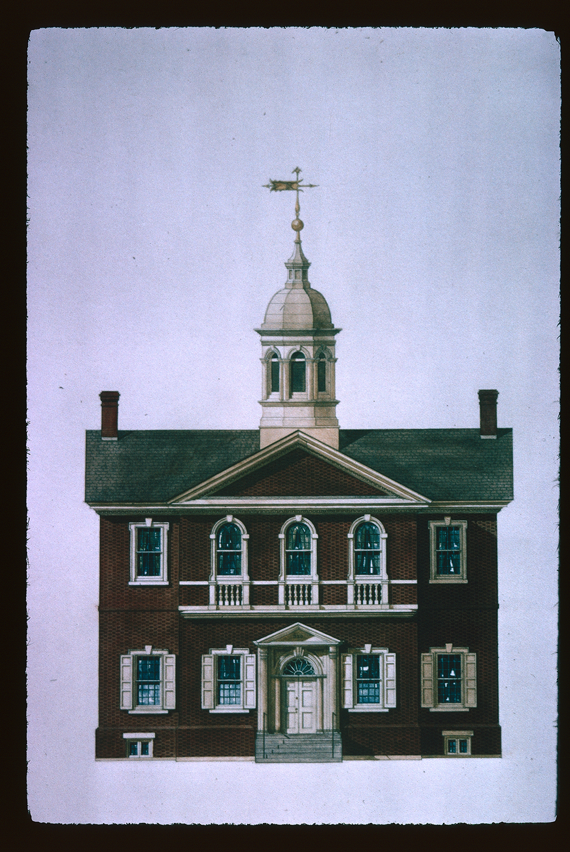 Carpenter's Hall. Exterior. Drawing (probably lithograph).