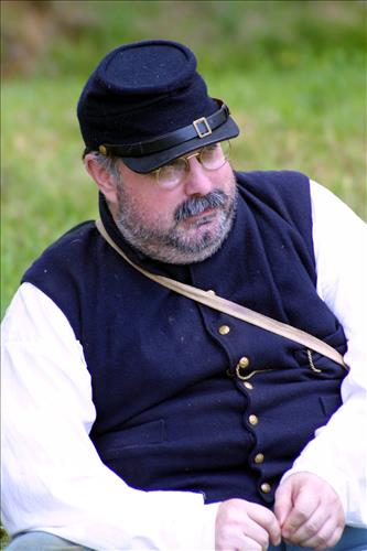 Close-ups of interpreters of Civil War Colored Troops at Stones River National Battlefield, April 2004