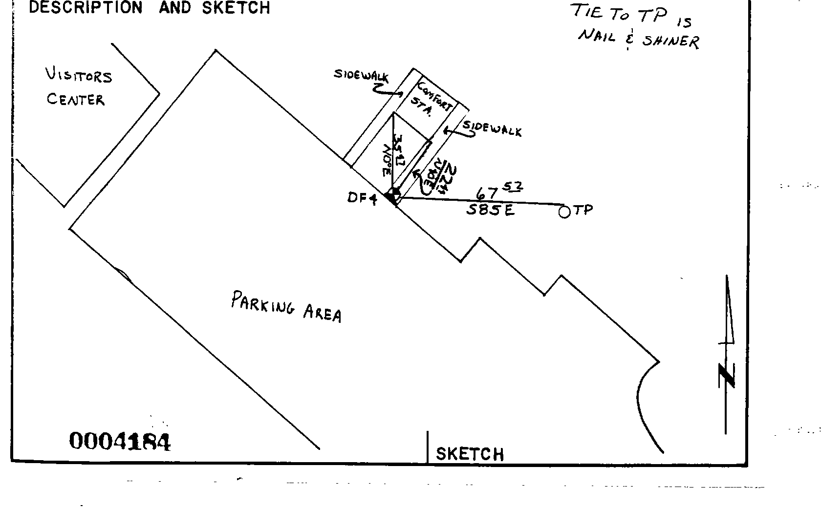 00004184 Monumentation Sketch of DF4 in Delaware Water Gap National Recreation Area, 1983