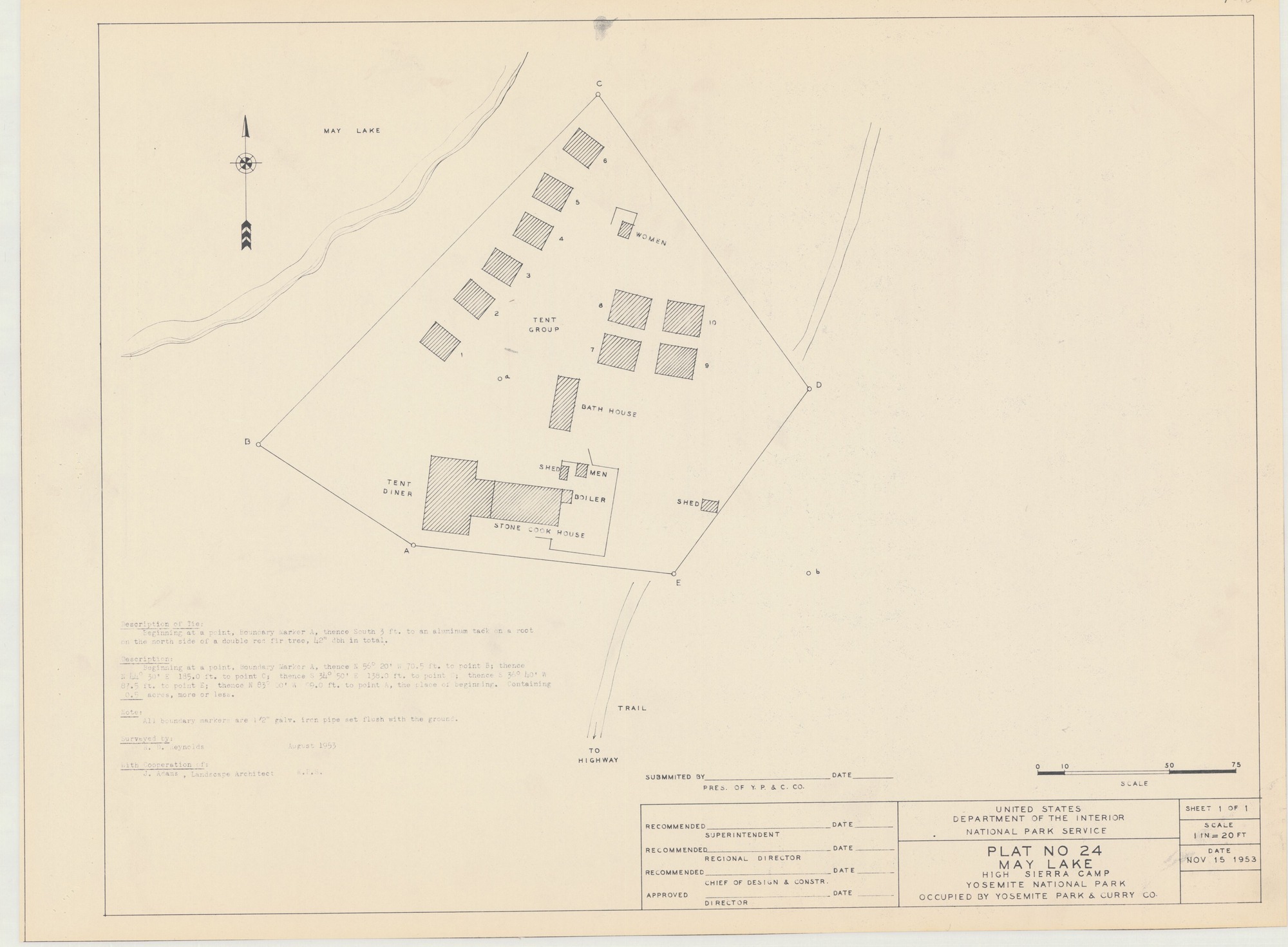 Plat No. 24 May Lake High Sierra Camp