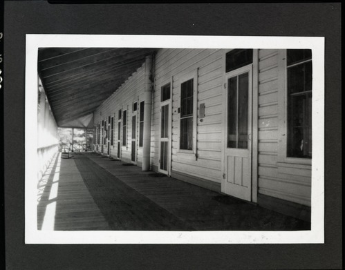 North-West side Varanda on second floor of Sentinel Hotel. (Copied from insurance documentation binders in Rara Book Room of Research Library.) copied by Mike Floyd, copied August 1923