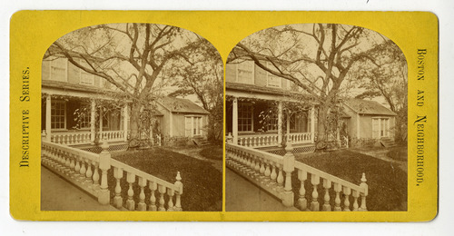 Stereograph of Longfellow House's North Ell and Billard Room,1852-1858