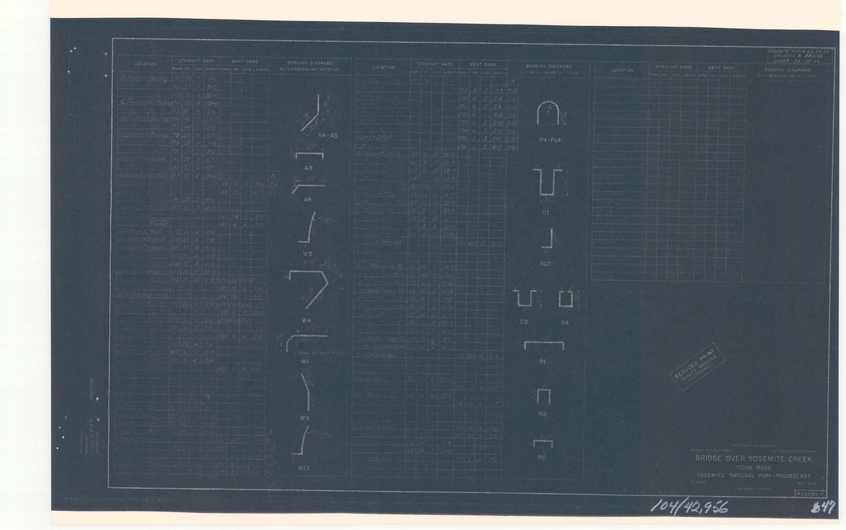 Yosemite N.P.H. 4-B3, B4, B5 Grading and Bridge - Bridge over Yosemite Creek Tioga Road
