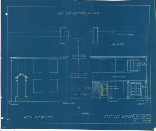 Supt's Quarters, Valley Forge Park: West/East Elevation