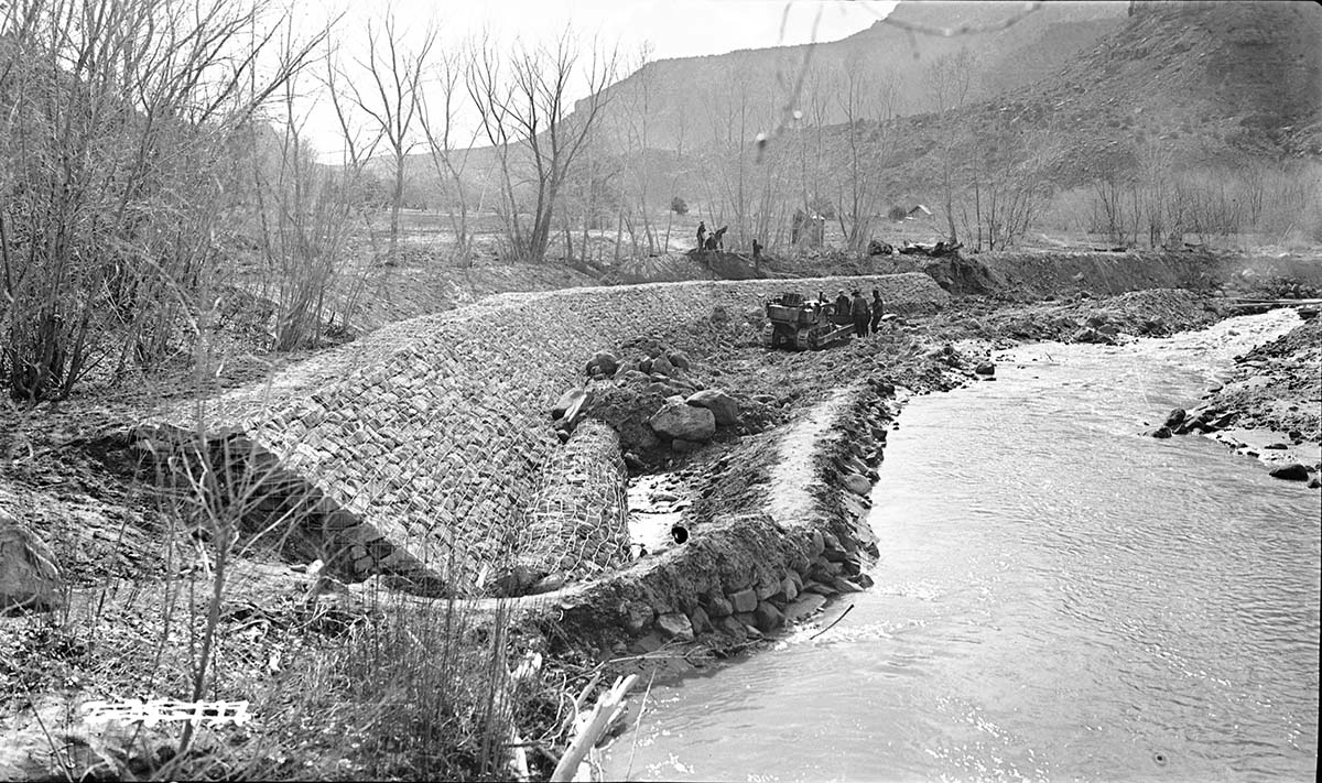 River control and revetments along the Virgin River near the South Campground.