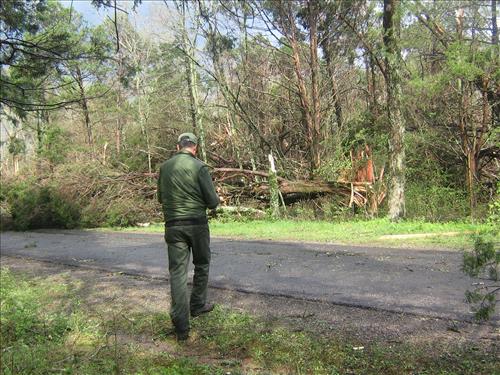 Tornado Damage at Stones River National Battlefield in April 2009