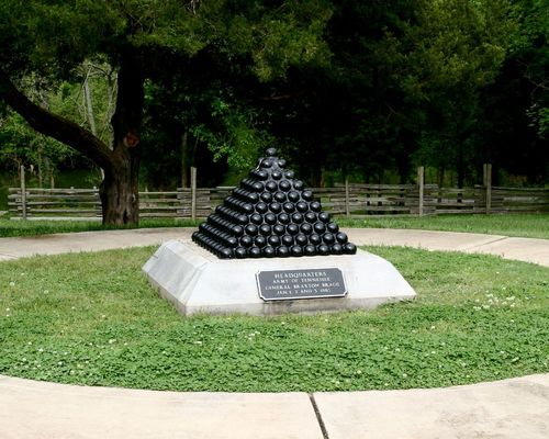 General Bragg's Headquarters Marker at Stones River National Battlefield, April 2004