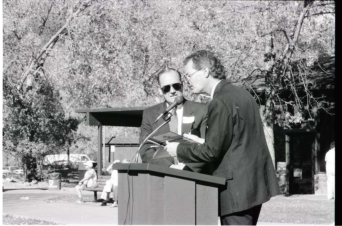 BW Photos of the Zion Lodge Rededication Ceremony.