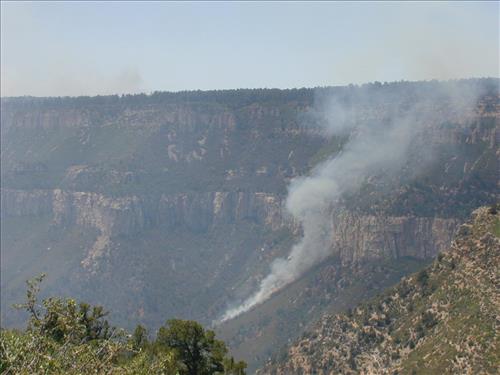 Smoke and fire photos from Swamp Point observation area, June 26, 2003, during the Powell Fire, Grand Canyon National Park