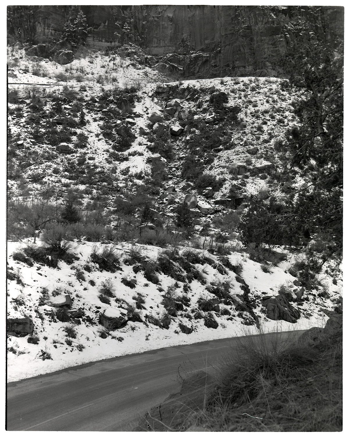Road side shot along the Zion-Mt. Carmel Highway switchbacks.
