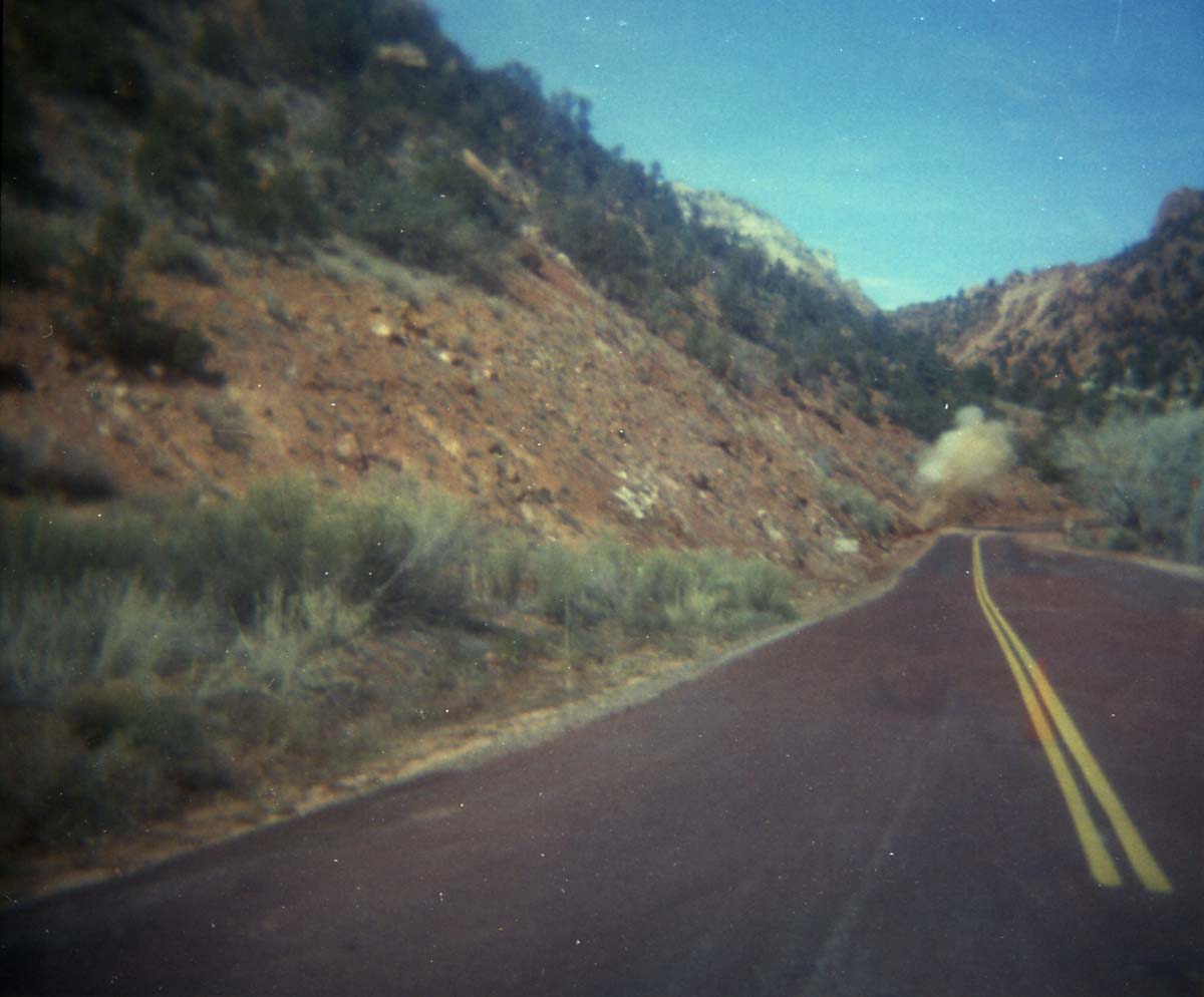 Color Photo of a rock slide along State Route 9 (SR-9).