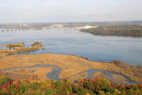 Aerial photo of Dyke Marsh and the Potomac River