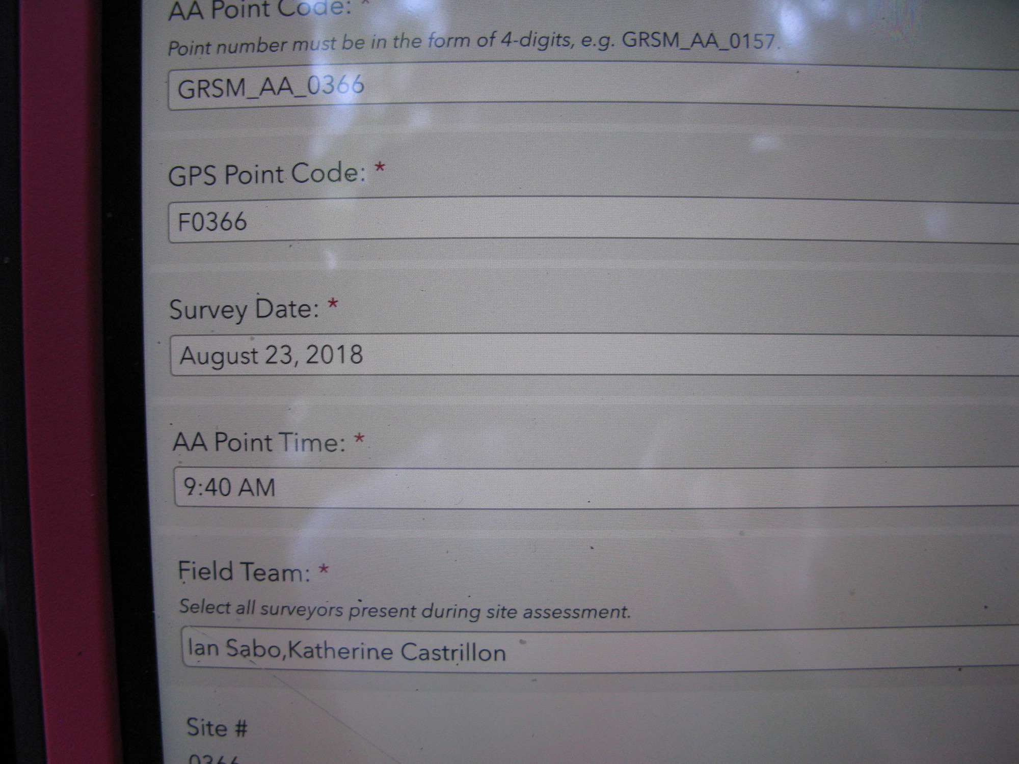 GRSM Accuracy Assessment. Plot Code: GRSM_AA_0366_1
