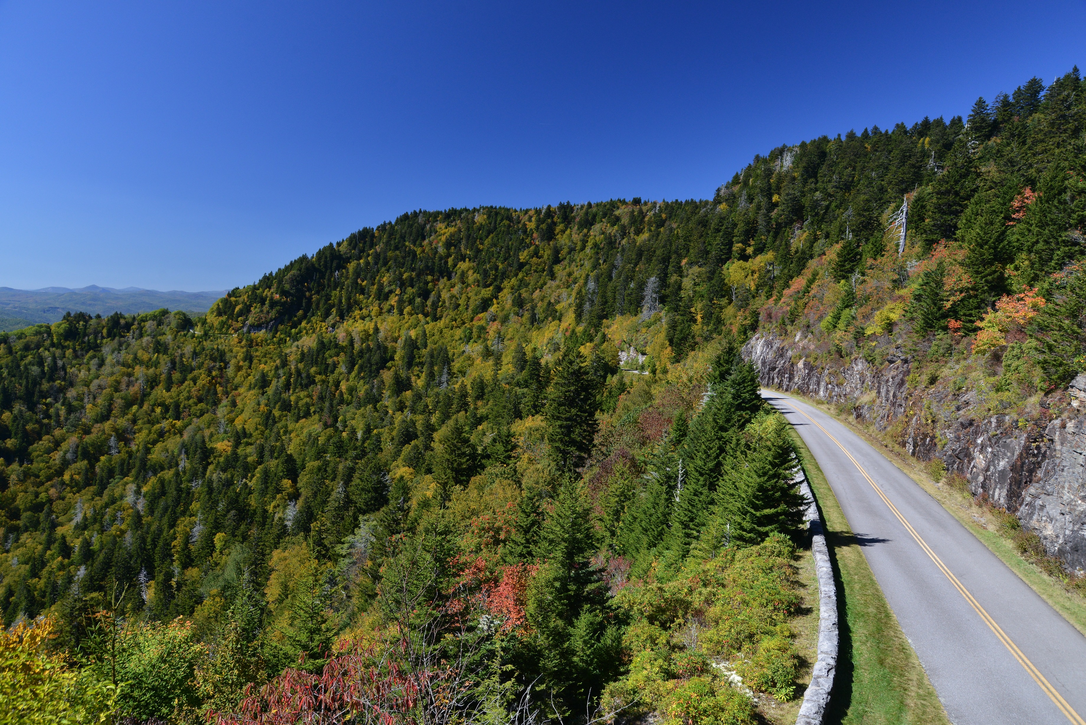 Looking down at parkway from Devil's Courthouse