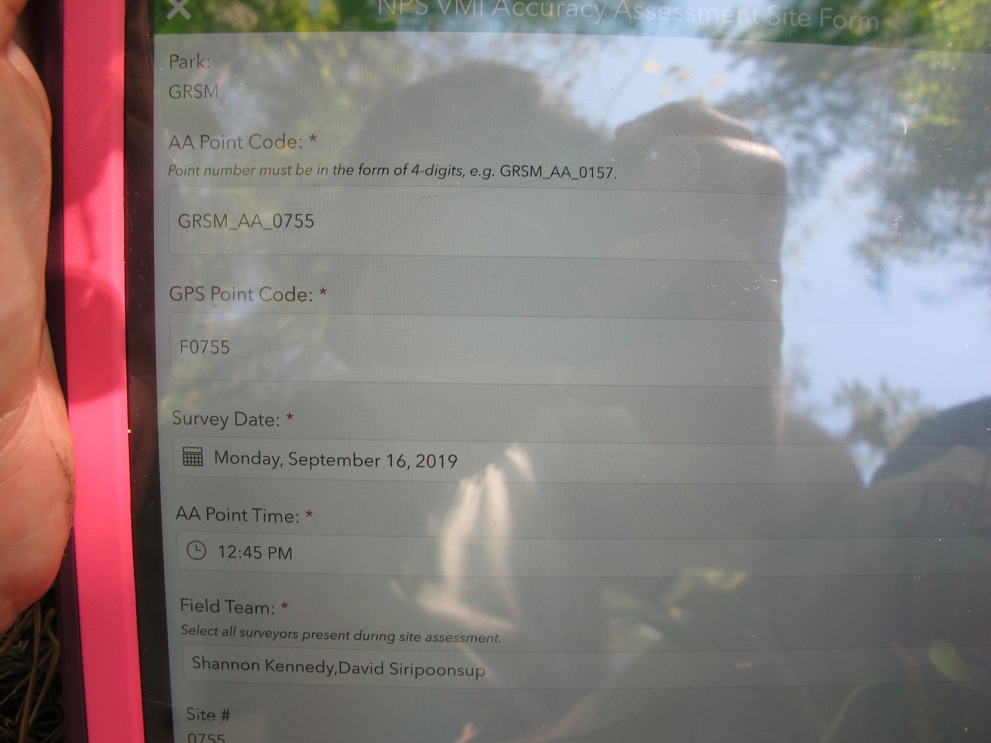 GRSM Accuracy Assessment. Plot Code: GRSM_AA_0755_1