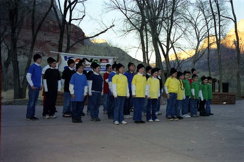 Color Photos of the ceremony surrounding the Olympic Torch passing through Zion.